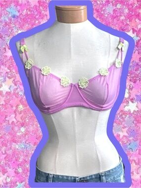 Adore Me sheer floral pink bra NWOT like Victoria’s Secret 36DD 36 DD fairy